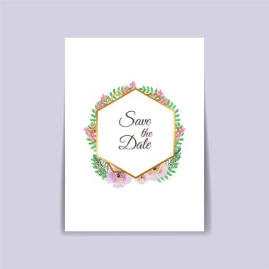 Tarihi kartı tropikal orkide çiçekleri ve yaprakları düğün daveti kaydedin. Vektör - vektör