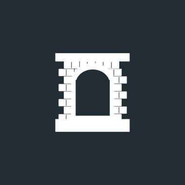 beyaz tuğla çerçeve simgesi ile siyah pencere