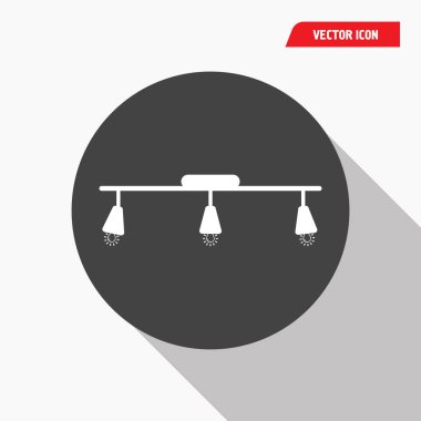 beyaz üçlü tavan asılı lamba simgesi