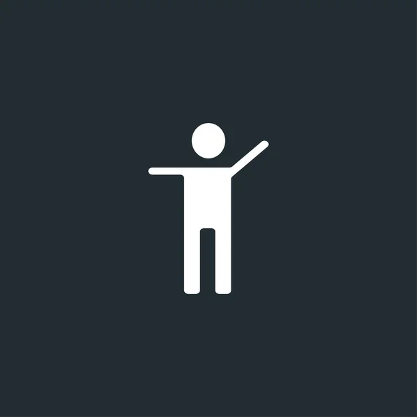 Icône silhouette homme blanc, bras ouverts , — Image vectorielle
