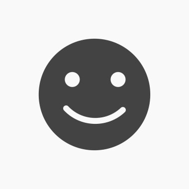 Siyah mutlu gülümseme emoji düz simgesi.