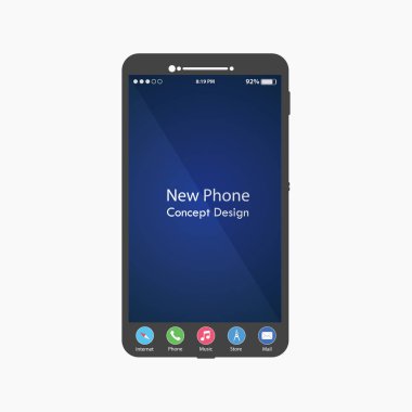 Gerçekçi, modern, akıllı telefon simgesini yazdır.