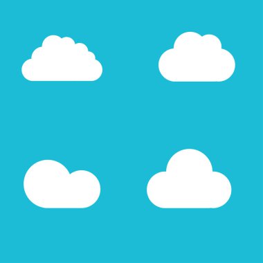 Mavi yazı tipinde beyaz bulut simgesini şekillendirir