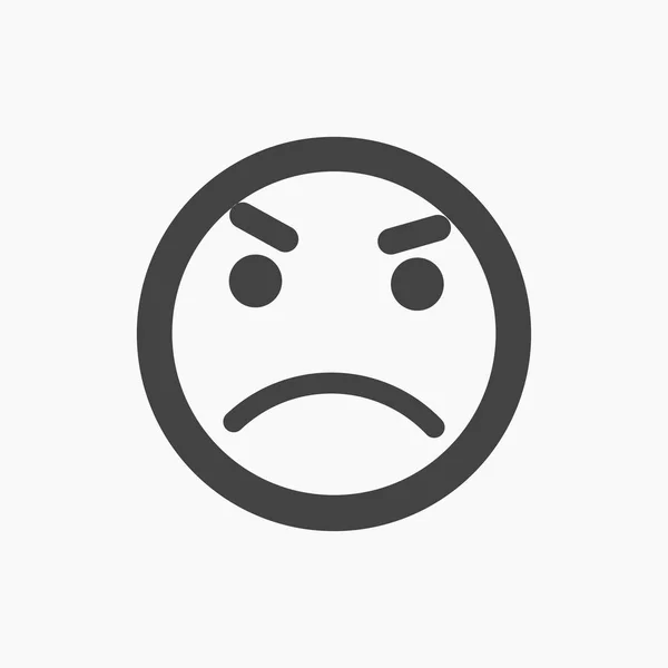 Ongelukkig, negatief, boos Emoji icoon. — Stockvector