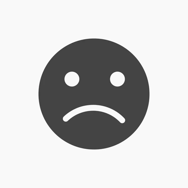 Schwarz trauriges, negatives Emoji-Symbol. — Stockvektor
