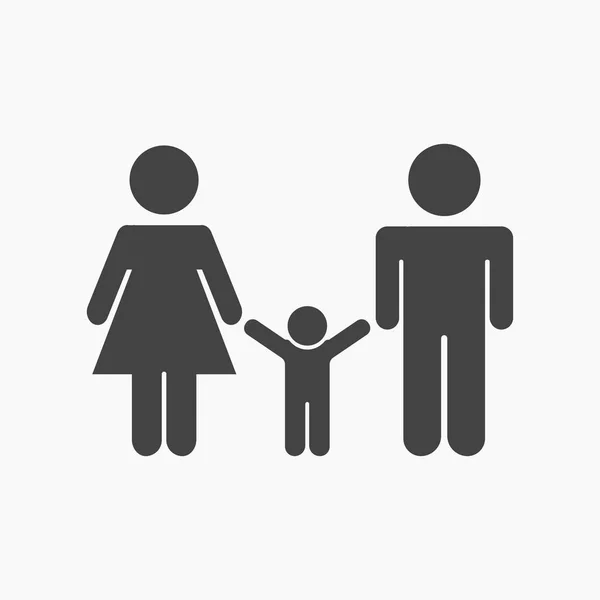 Familia negra, pareja con ícono de niño . — Vector de stock