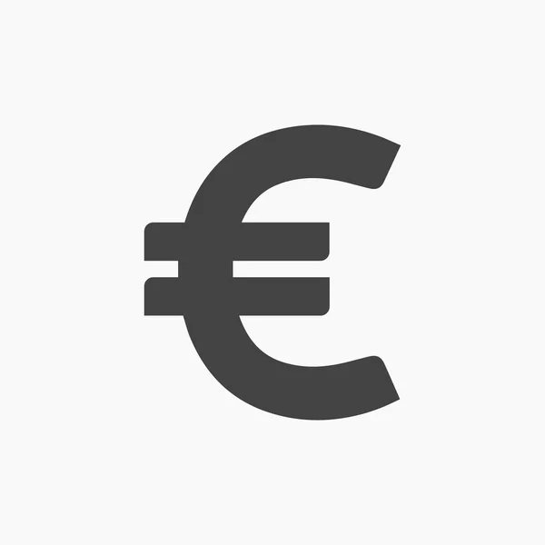 Zwart euro geld valuta plat pictogram. — Stockvector