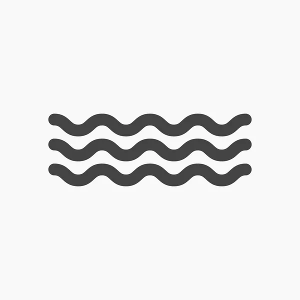 Ondas de agua negro icono, vector — Vector de stock