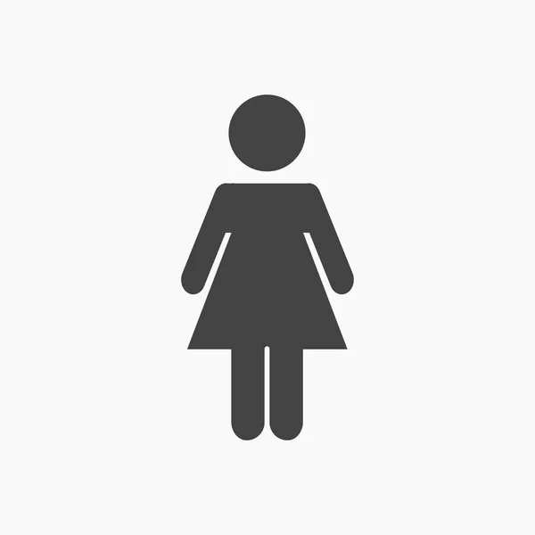 Icône silhouette féminine noire  . — Image vectorielle