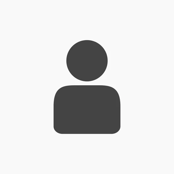 Noir homme seul icône plate, isolé sur blanc — Image vectorielle