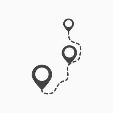 Birden çok Gps navigasyon pimleri simgesi.