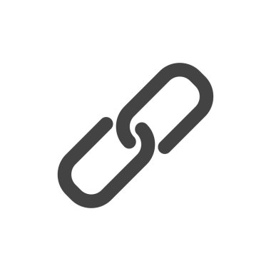 Beyaz arka planda yalıtılmış siyah bağlantı simgesi