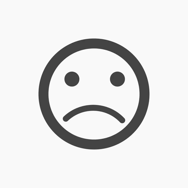 Black white sad, negative, unhappy icon. — Stock Vector