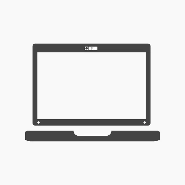 Black laptop icon with white monitor. — Stock Vector