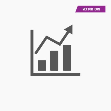 Modaya uygun düz stilde siyah grafik Simgesi.