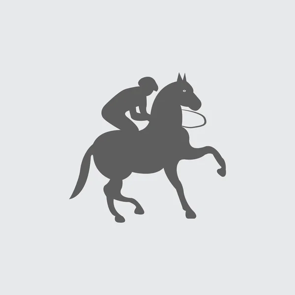 Black horse riding, equestrian vector icon. — Stock Vector