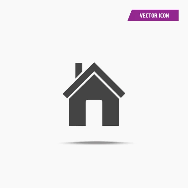 Fekete otthon vektoros ikon árnyék. — Stock Vector