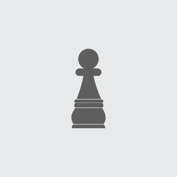 Ícone vetorial de peão de figura de xadrez plano preto . —  Vetores de Stock