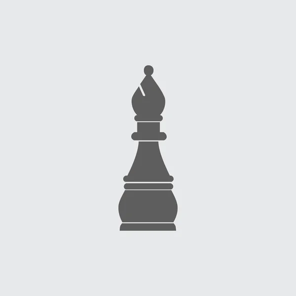 Figura de ajedrez plana negro icono vector obispo . — Vector de stock