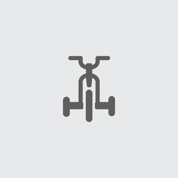 Zwart plat kind vouwen fiets vector pictogram. — Stockvector