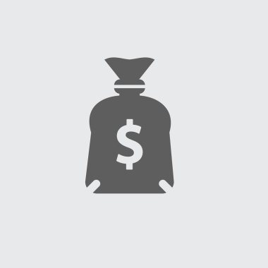 Siyah dolar para çantası simgesi. 