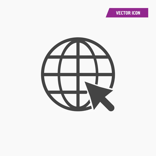 Haga clic para ir a la página web o línea de internet icono de arte — Vector de stock