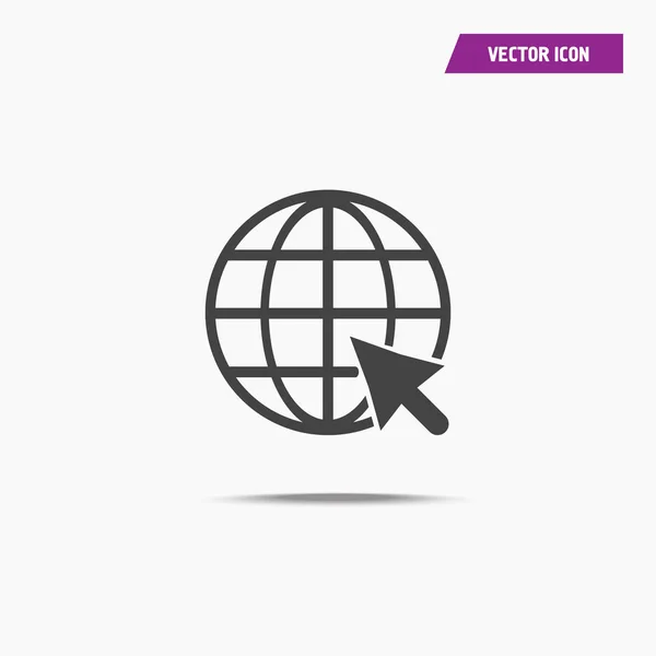 Haga clic para ir a la página web o línea de internet icono de arte — Vector de stock