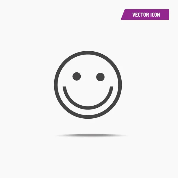 Happy Smile Icon z cieniem w płaskim stylu. — Wektor stockowy