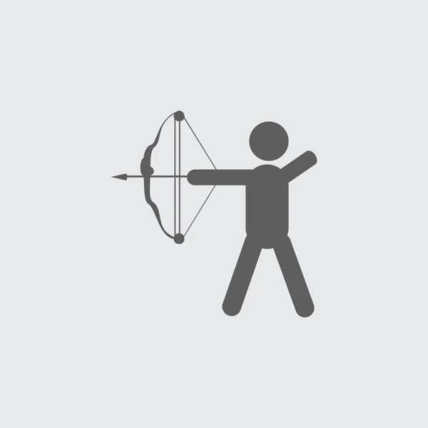 Svart platt Archer man Silhouette ikon. — Stock vektor