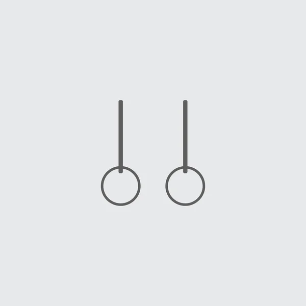 Fekete vonal gimnasztika gyűrűk vektor ikon. — Stock Vector