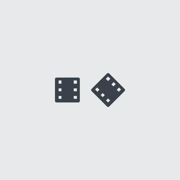 Svart platt backgammon tärningar vektor ikon. — Stock vektor
