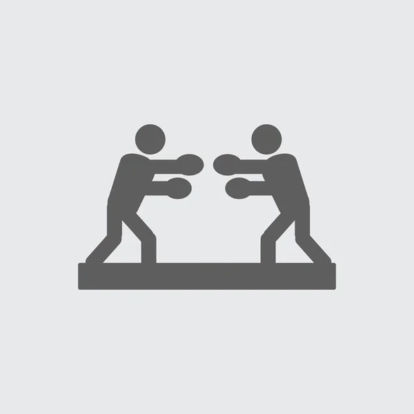 ブラックフラットボクサー、ボクシングトレーニングベクトルアイコン. — ストックベクタ
