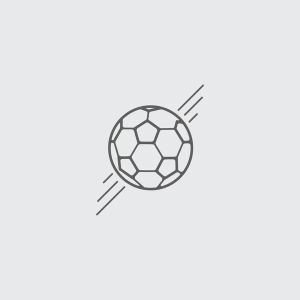 Black flat line soccer, football ball icon. — Stock Vector