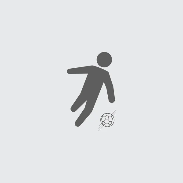 Icône de joueur de football plat noir avec balle . — Image vectorielle