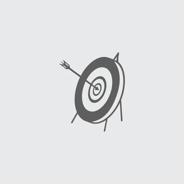 Fekete-fehér céllövészet ikon. — Stock Vector