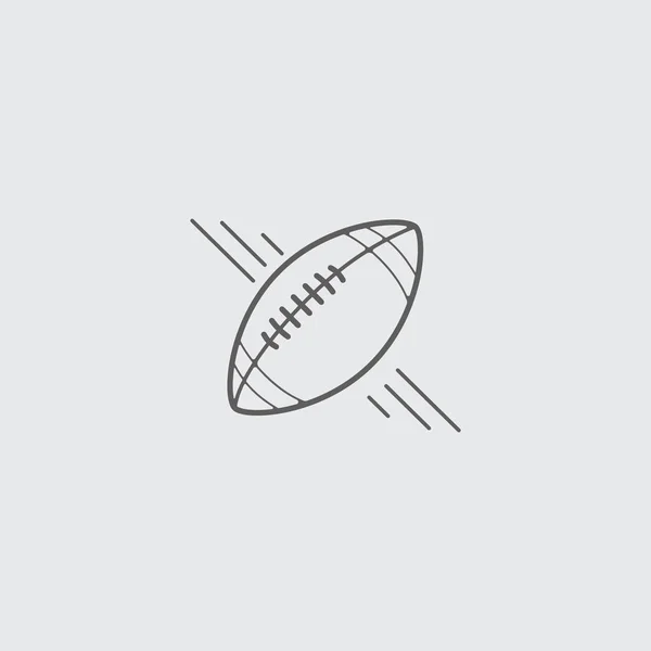 Черная линия иконка американского футбольного мяча . — стоковый вектор