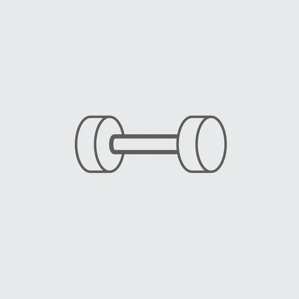 Black line gym dumbbell icon. — Stock Vector