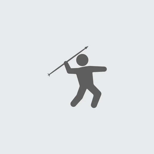 黑色平奥运标枪投掷图标. — 图库矢量图片