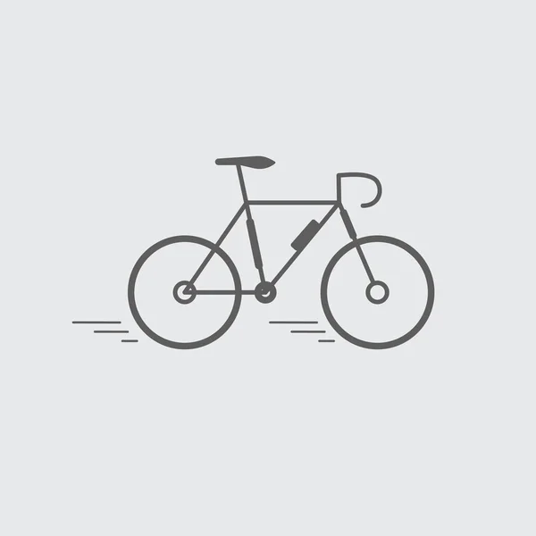 Czarna płaska linia rowerowa, ikona roweru. — Wektor stockowy
