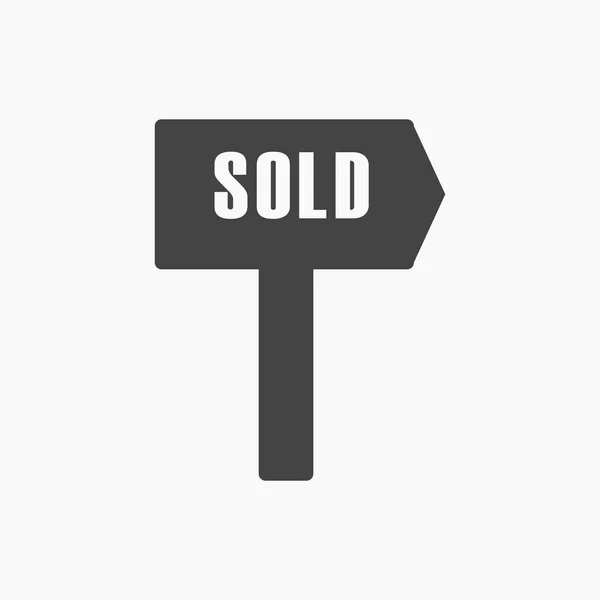 Black sold signpost arrow icon. — Stock Vector