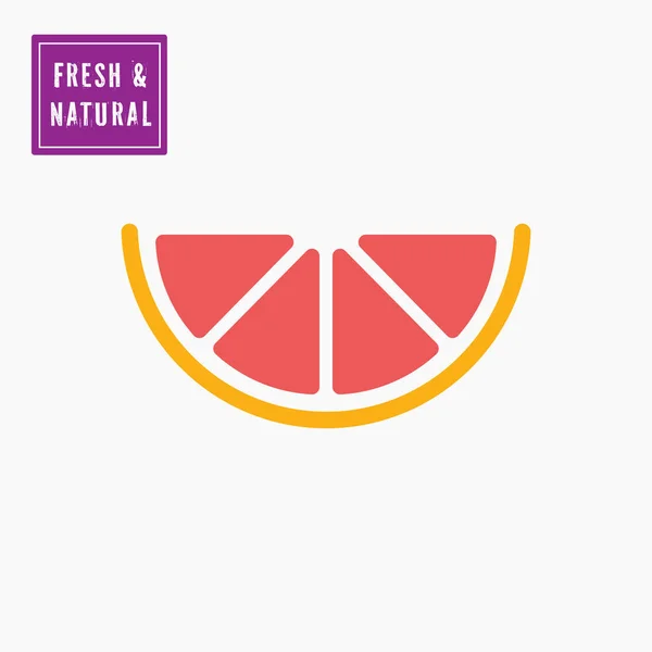 Yellow, orange grapefruit, orange slice icon. — 스톡 벡터
