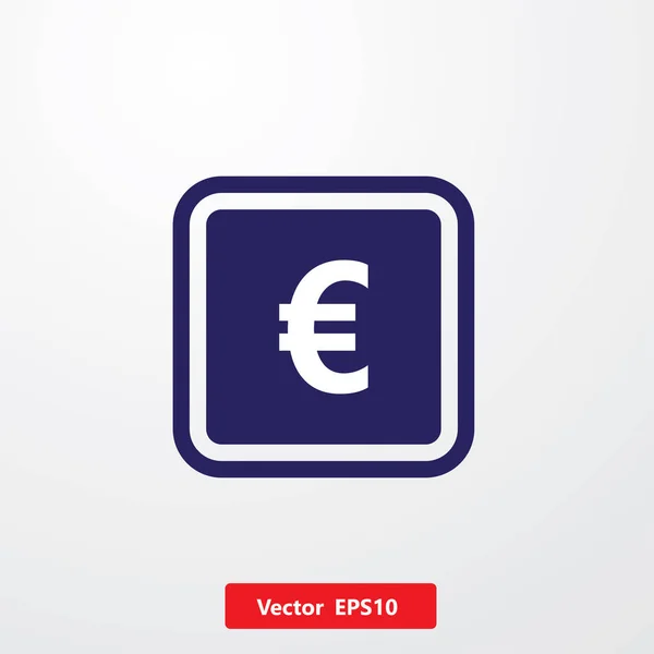white euro money icon in blue frame icon...