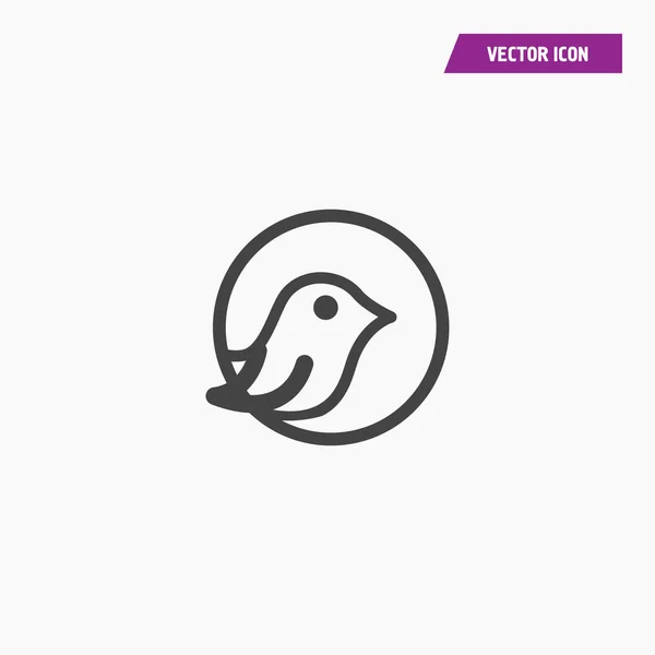 Pájaro dentro de la ilustración icono neto  . — Vector de stock