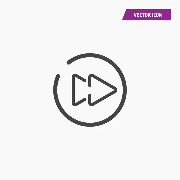 Música multimedia, vídeo icono de avance rápido . — Archivo Imágenes Vectoriales