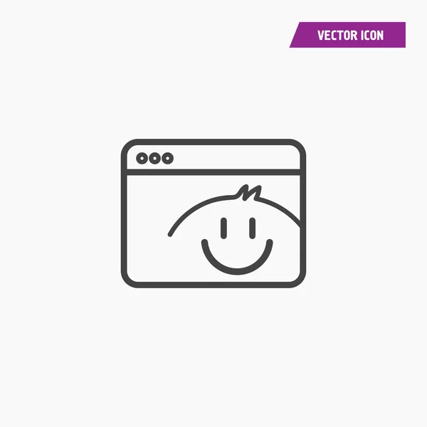 Ilustração do ícone da página web do sorriso  . — Vetor de Stock