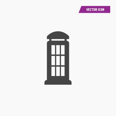 Siyah telefon cabine simgesi - telefon kiosk .