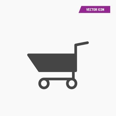Alışveriş sepeti simgesini, düz tasarım en iyi vektör 