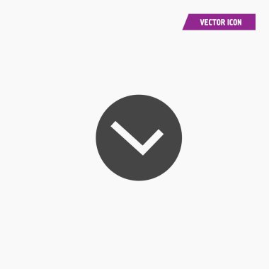 Siyah çember içinde beyaz tik simgesi vektör sembolü