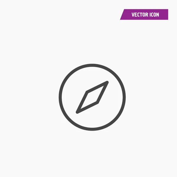 Línea blanca Vector compás icono, flechas solamente . — Vector de stock