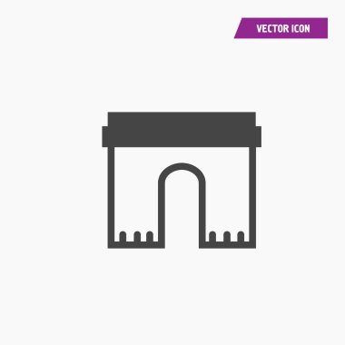 Siyah çizgi vektör kemer simgesi. ark kapısı logosu.